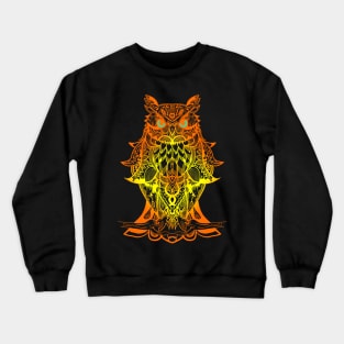 Best T-shirt is great for owl fans, Fire Mandala Owl art T-shirt T-Shirt Crewneck Sweatshirt